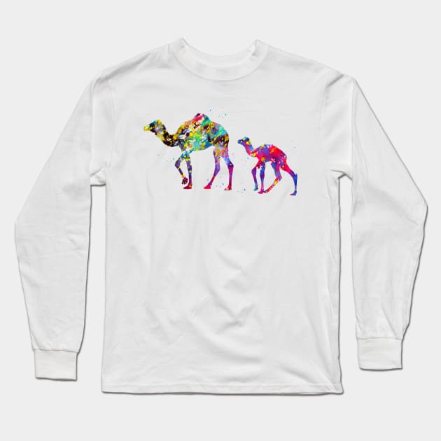Dromedary Camels Long Sleeve T-Shirt by erzebeth